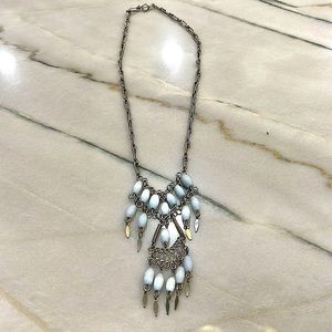Chandelier Necklace w/ Light Blue Stones